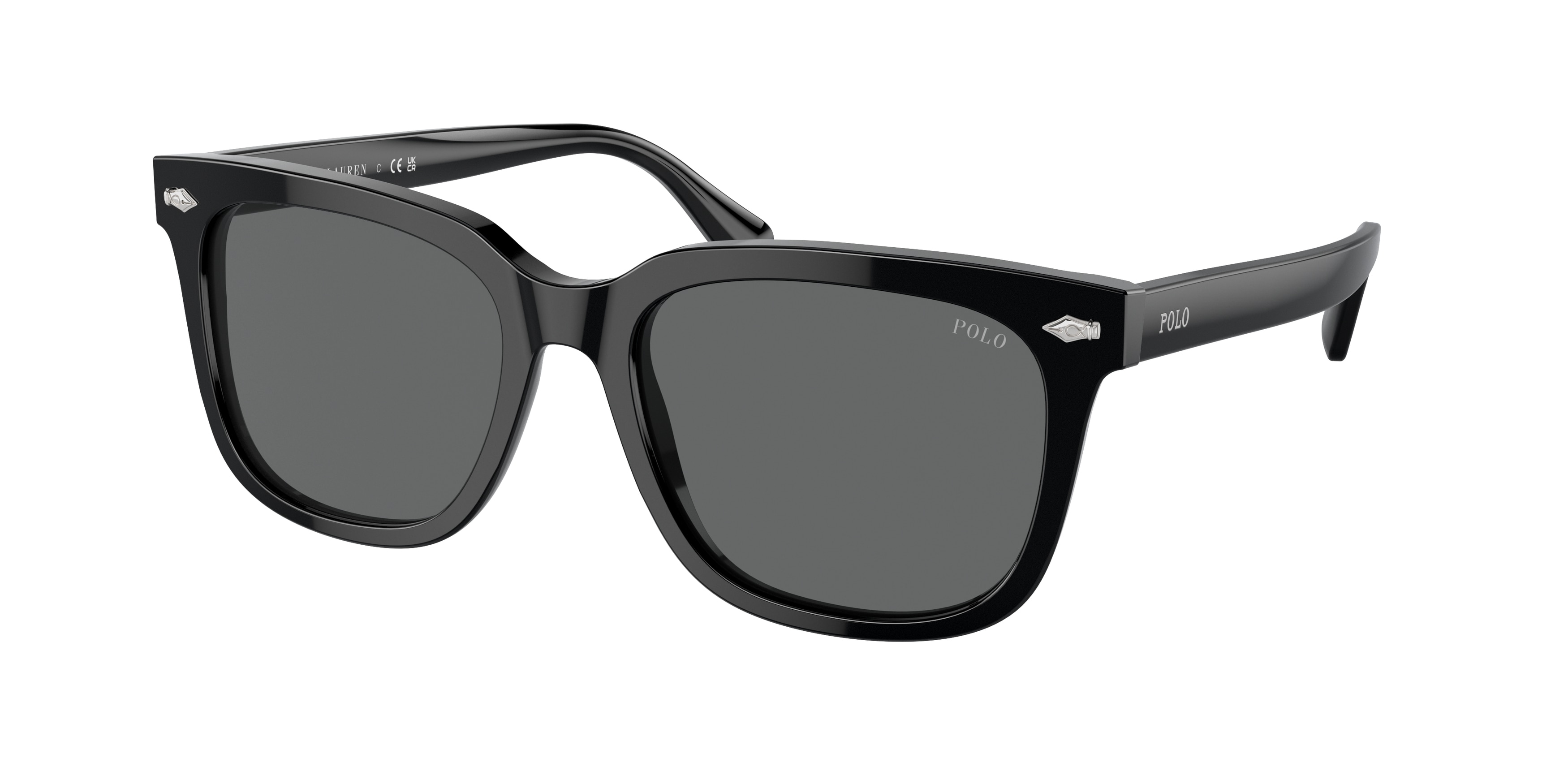 Polo Ralph Lauren Herren PH4210 500187 Sonnenbrillen Acetat Schwarz Grau Quadratisch Normal-image